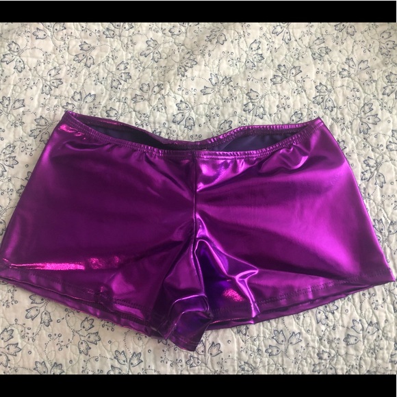 Cute purple metallic rave shorts - Picture 2 of 2